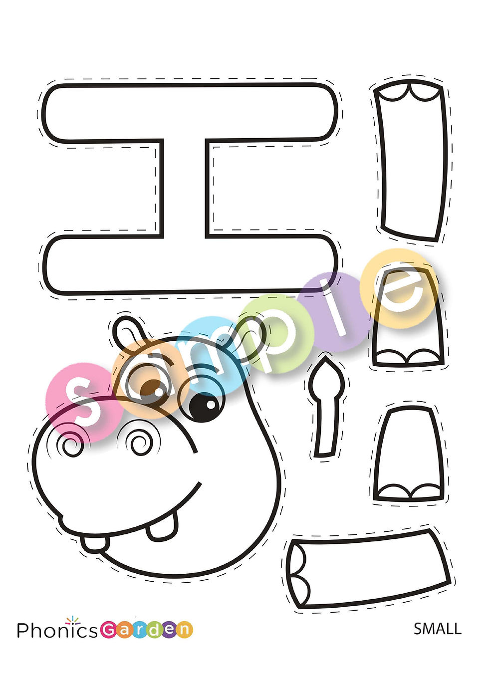 Hh letter craft hippo uppercase h pages phonics garden