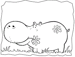 Hippopotamus coloring pages and printable activities