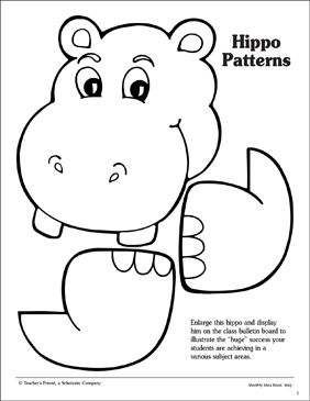 Hippo paper bag puppet pattern printable arts crafts and skills sheets paper bag puppets hippo crafts preschool arts and crafts