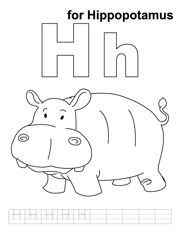 H for hippopotamus coloring page with handwriting practice download free h for hippopotamus coloriâ abc coloring pages kids handwriting practice abc coloring