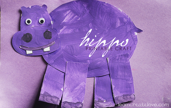 Printable hippo craft