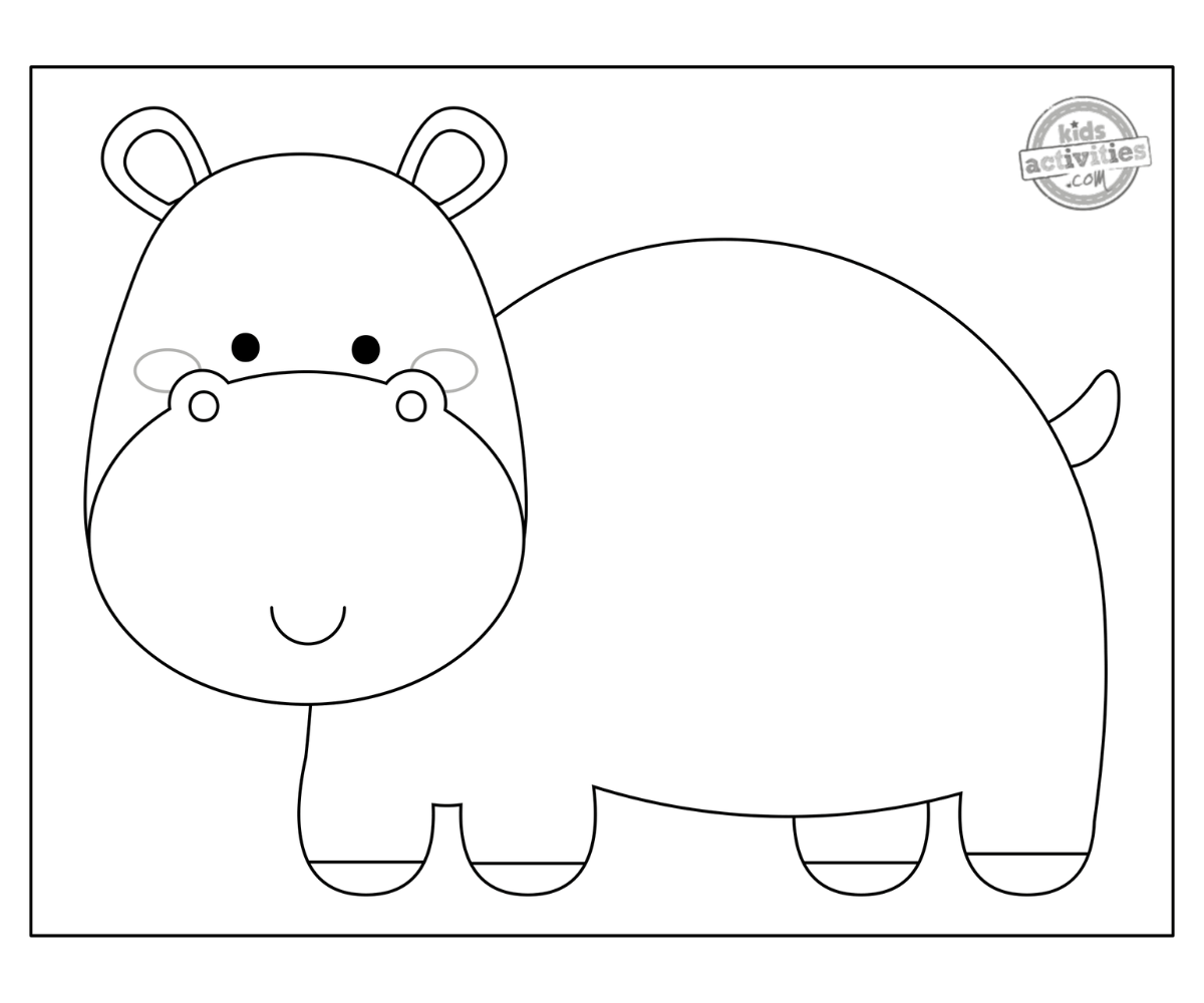 Happy hippopotamus coloring pages for kids kids activities blog