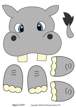 Hippo crafts and letter h tracing page by crafting education tpt