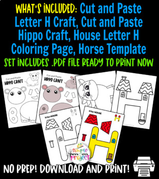 Fun letter h craft bundle by simple mom project tpt