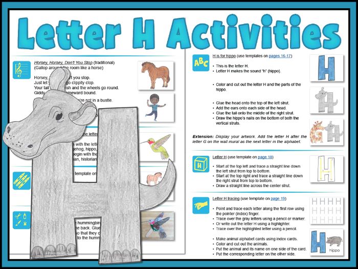Letter h activities to create and explore teaching resources