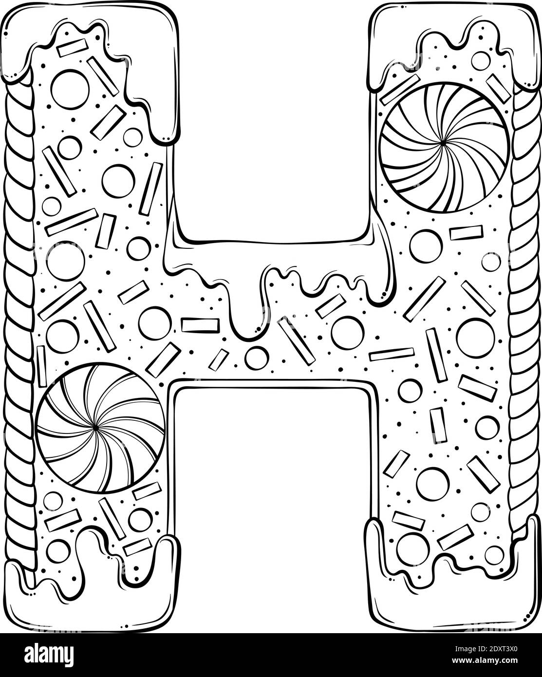 Cartoon letter h hi