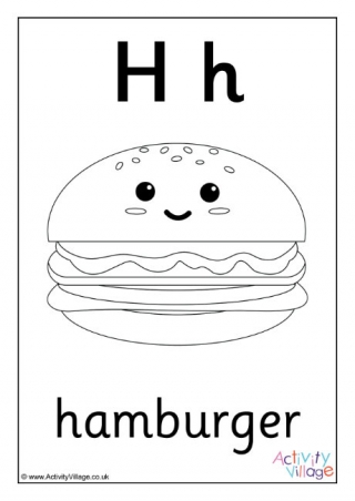 Letter h louring pages