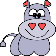 Heart hippopotamus paper craft