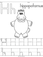 Hippopotamus coloring pages and printable activities
