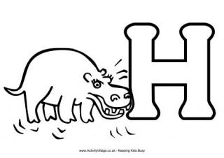 Letter h louring pages