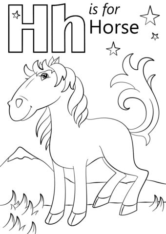 Letter h is for horse coloring page from letter h category select from printable craâ abc coloring pages preschool coloring pages alphabet coloring pages