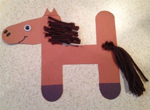 Letter h horse craft all kids network