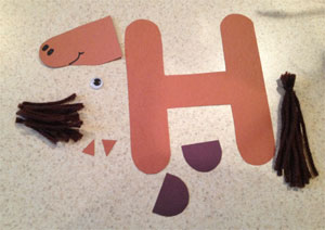 Letter h horse craft all kids network