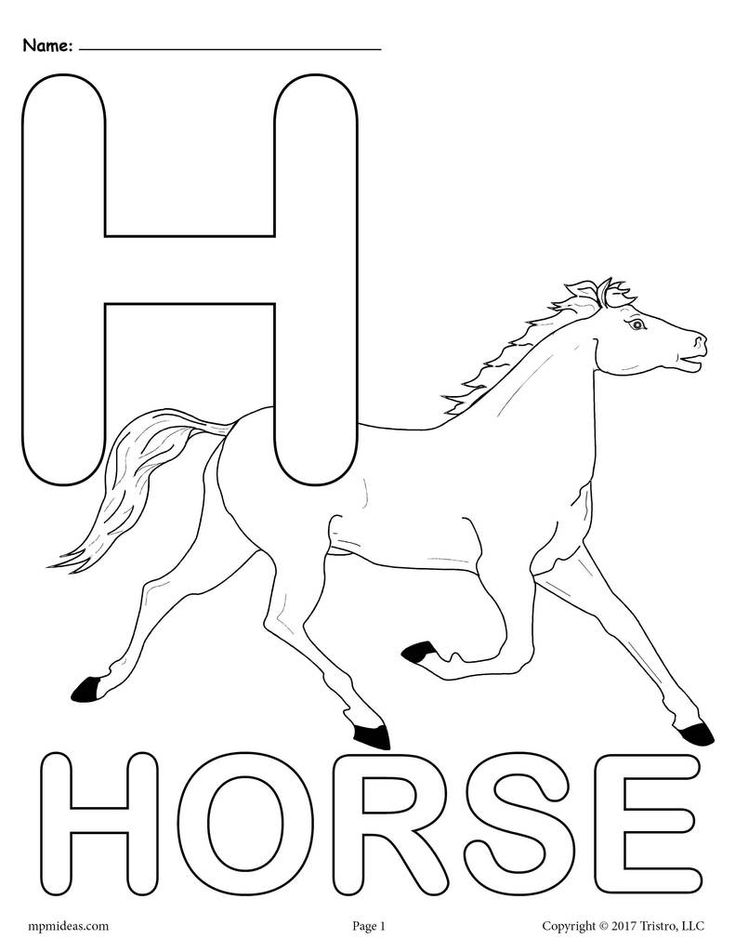 Letter h alphabet coloring pages