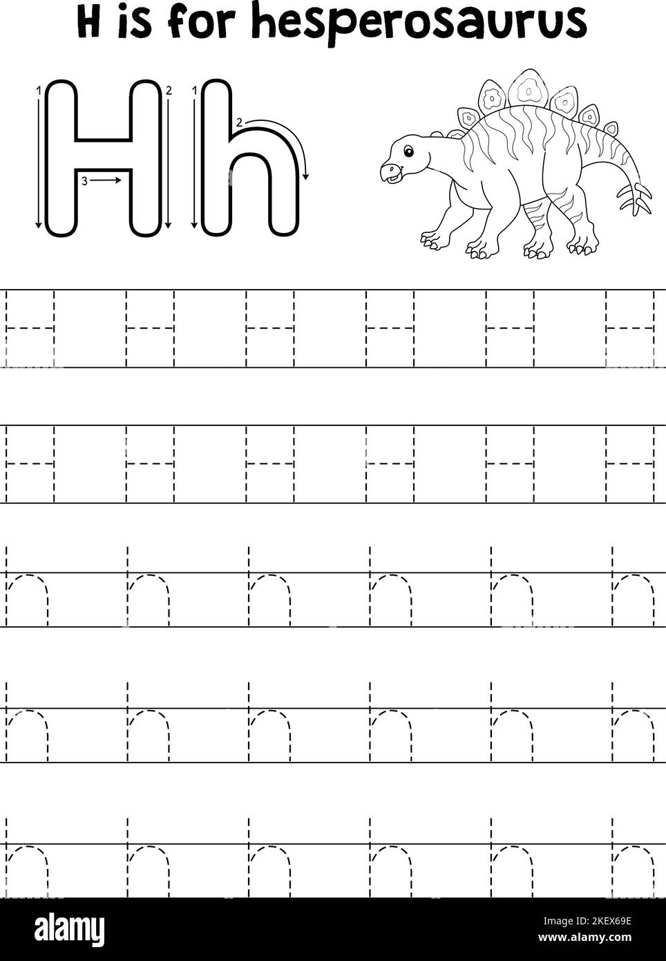 Tracing letter h hi