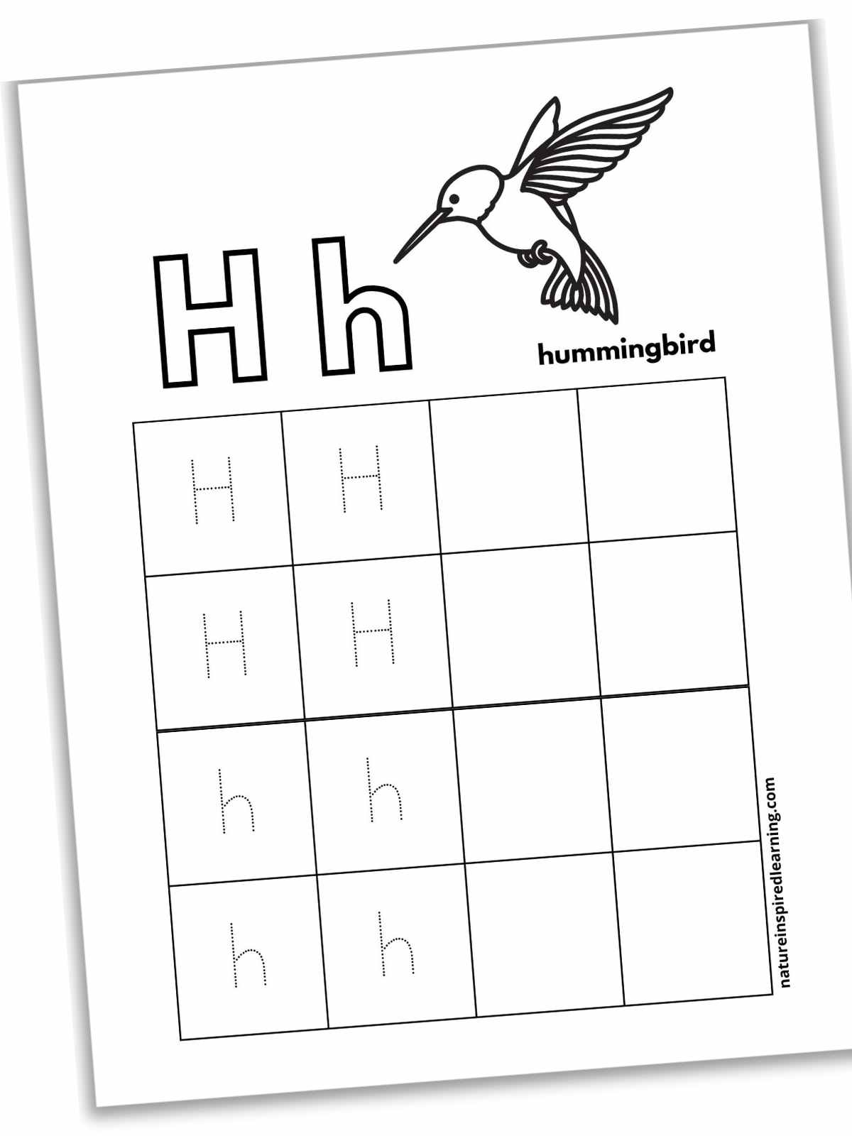 Free letter h tracing worksheets