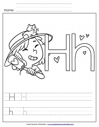 Letter h worksheets