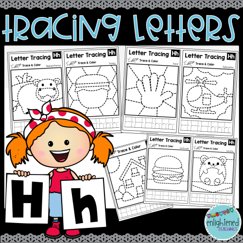 Letter h tracing worksheets letter tracing mats letter h trace color made by teachers