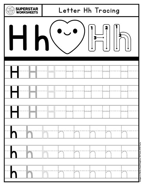 Letter h worksheets