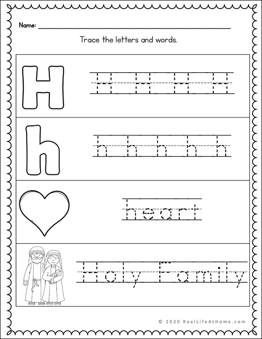 Letter h â catholic letter of the week worksheets and coloring pages