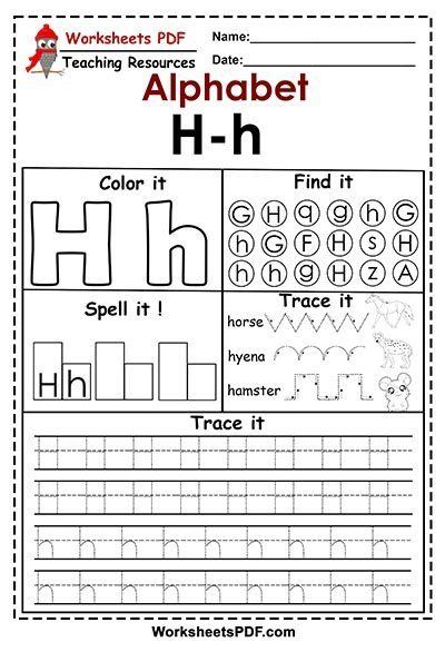 Letter h h activities â free printables letter h worksheets letter recognition worksheets letter worksheets for preschool