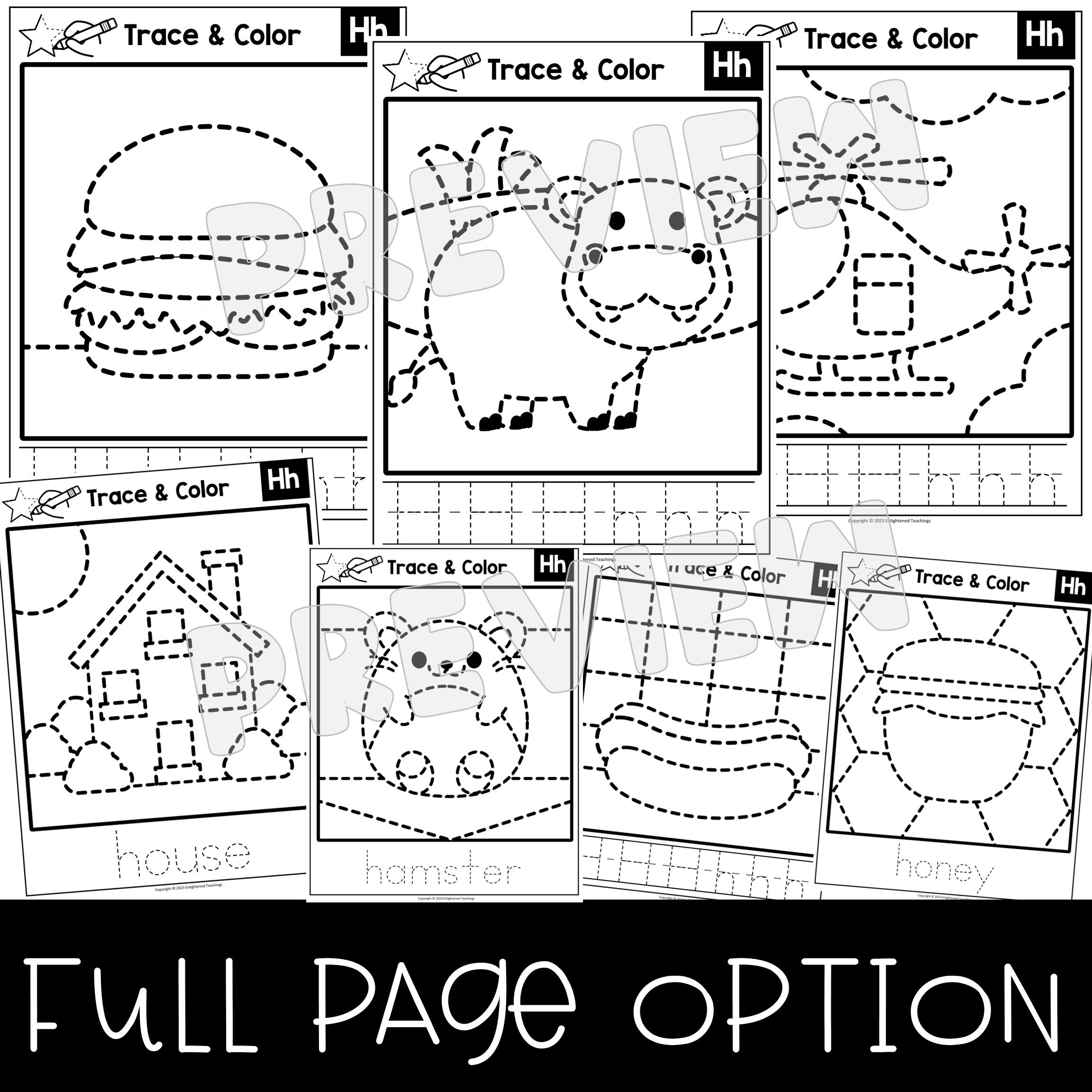 Letter h tracing worksheets letter tracing mats letter h trace color made by teachers