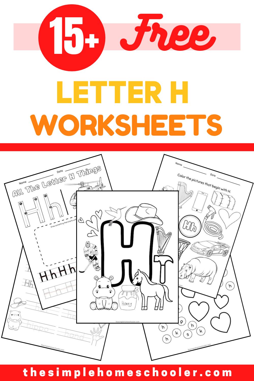Letter h worksheets free easy print