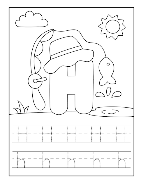 Page letter h coloring pages images
