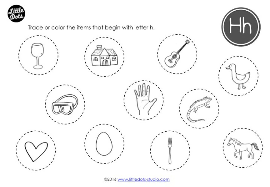 Preschool letter h activities and worksheets