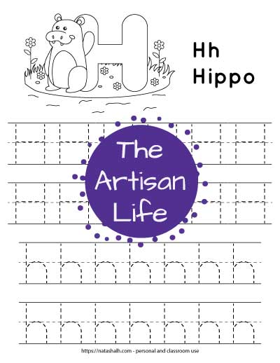 Free printable letter h tracing worksheets