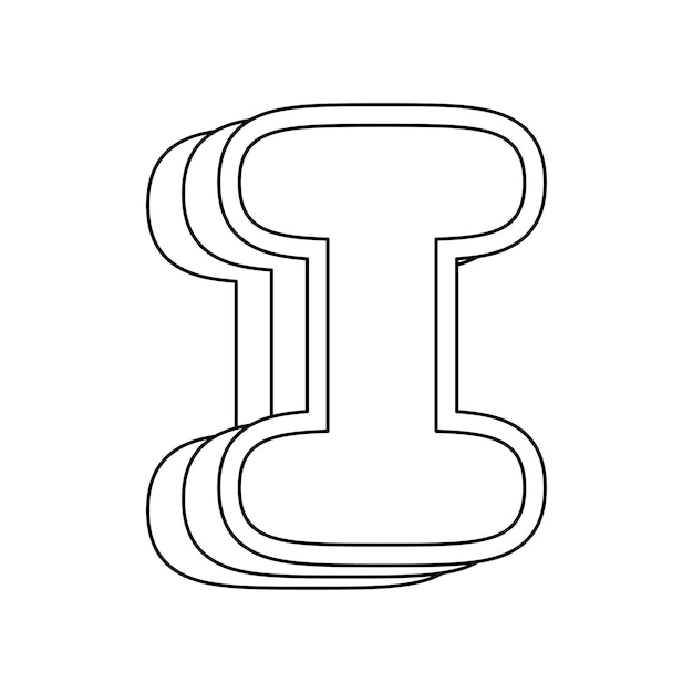 Premium vector coloring page with letter i for kids