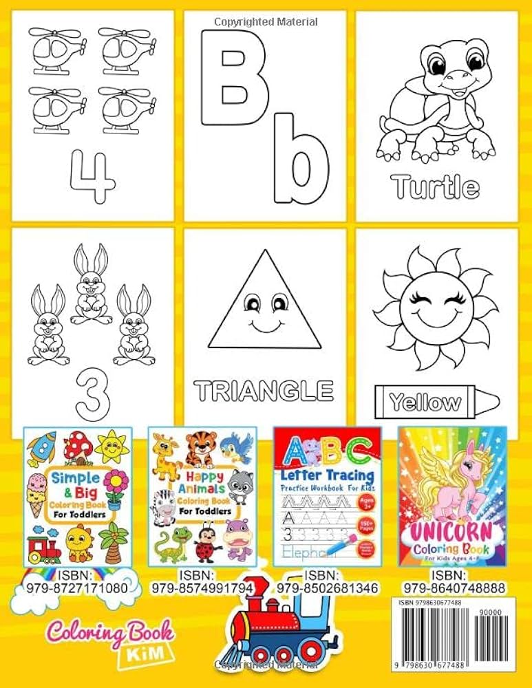 Toddler coloring book numbers letters shapes and animals coloring book for kids age