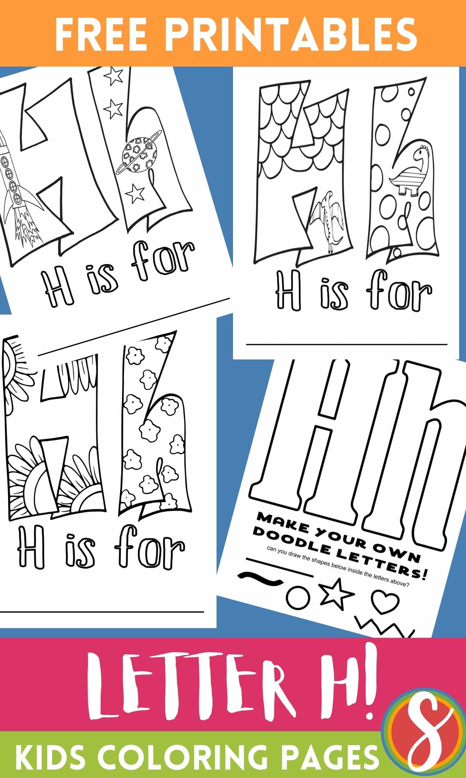 Free h coloring pages â stevie doodles