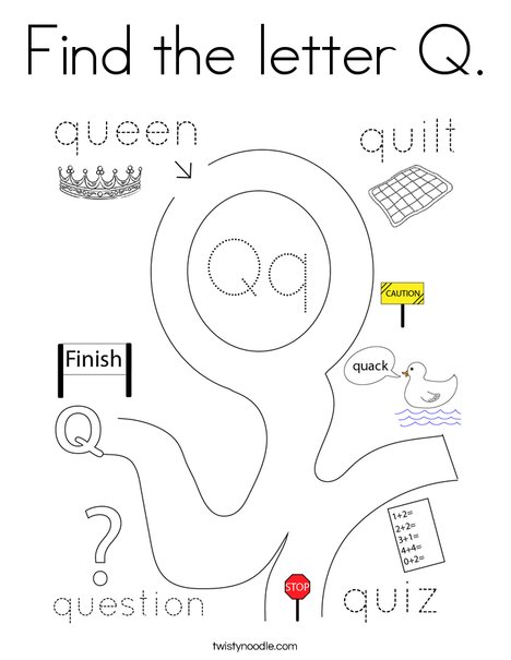 Find the letter q coloring page