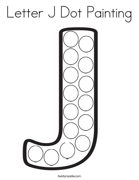 Letter j dot painting coloring page