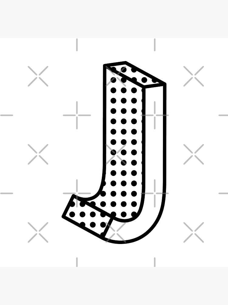 D ben day dot isometric letter j art board print for sale by murialbezanson