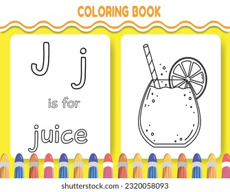 Letter j coloring page over royalty