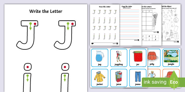 Letter j worksheet and activity pack teacher made