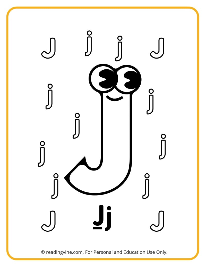 Letter j coloring pages