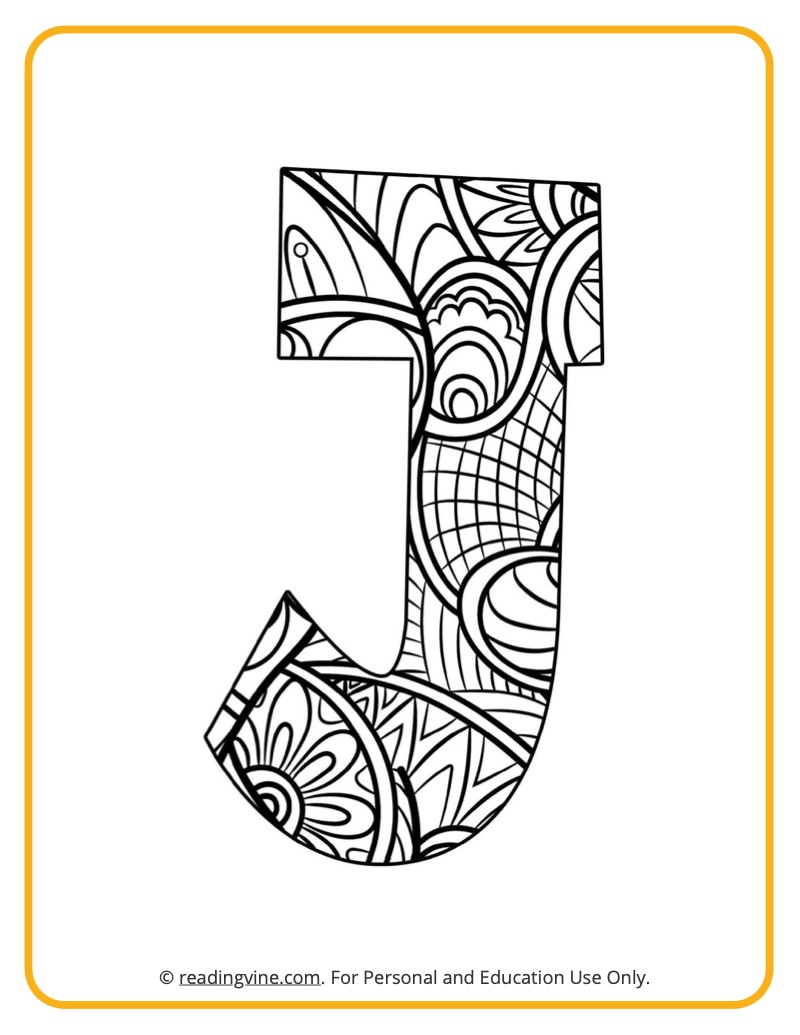 Letter j coloring pages