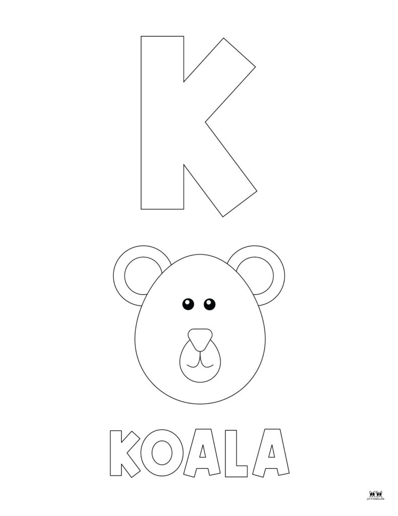 Letter k coloring pages