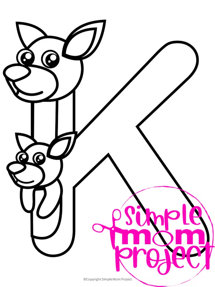 Free printable letter k coloring page â simple mom project