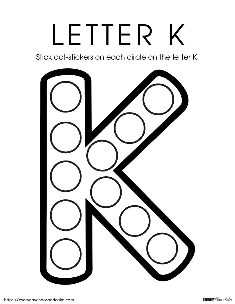 Free printable letter k worksheets