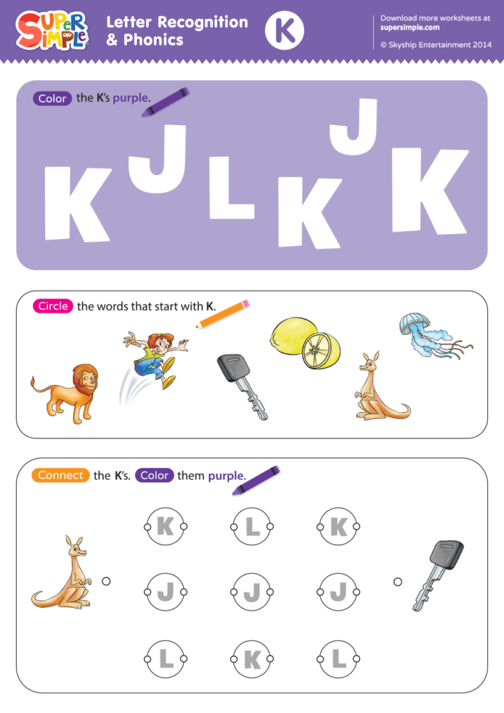 Letter recognition phonics worksheet