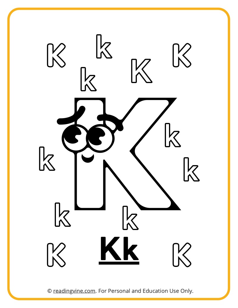 Letter k coloring pages