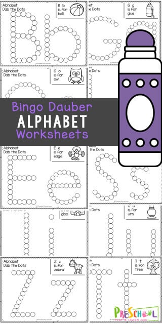 Free printable alphabet do a dot marker worksheets