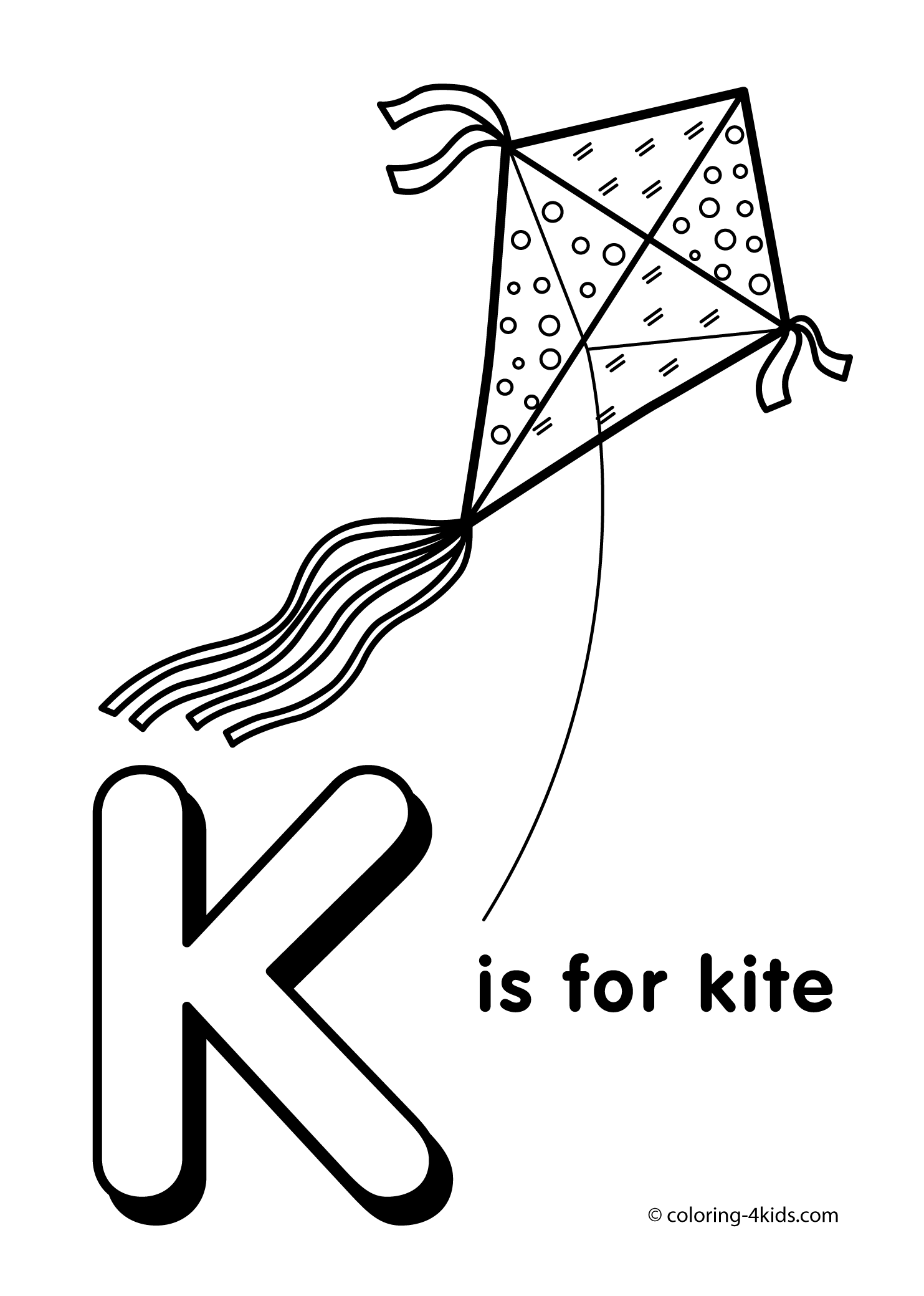 Letter k coloring page