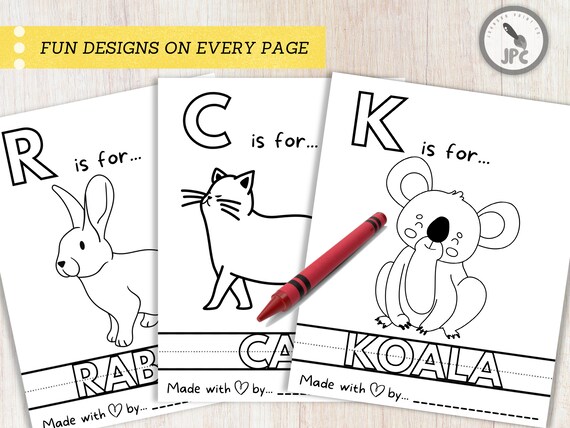 Babys first abc book baby shower game animal coloring