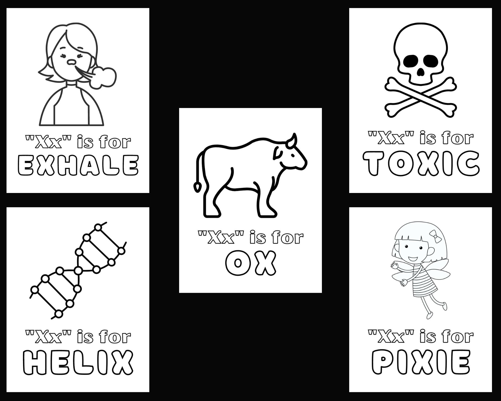 Download excellent letter x coloring pages for kids