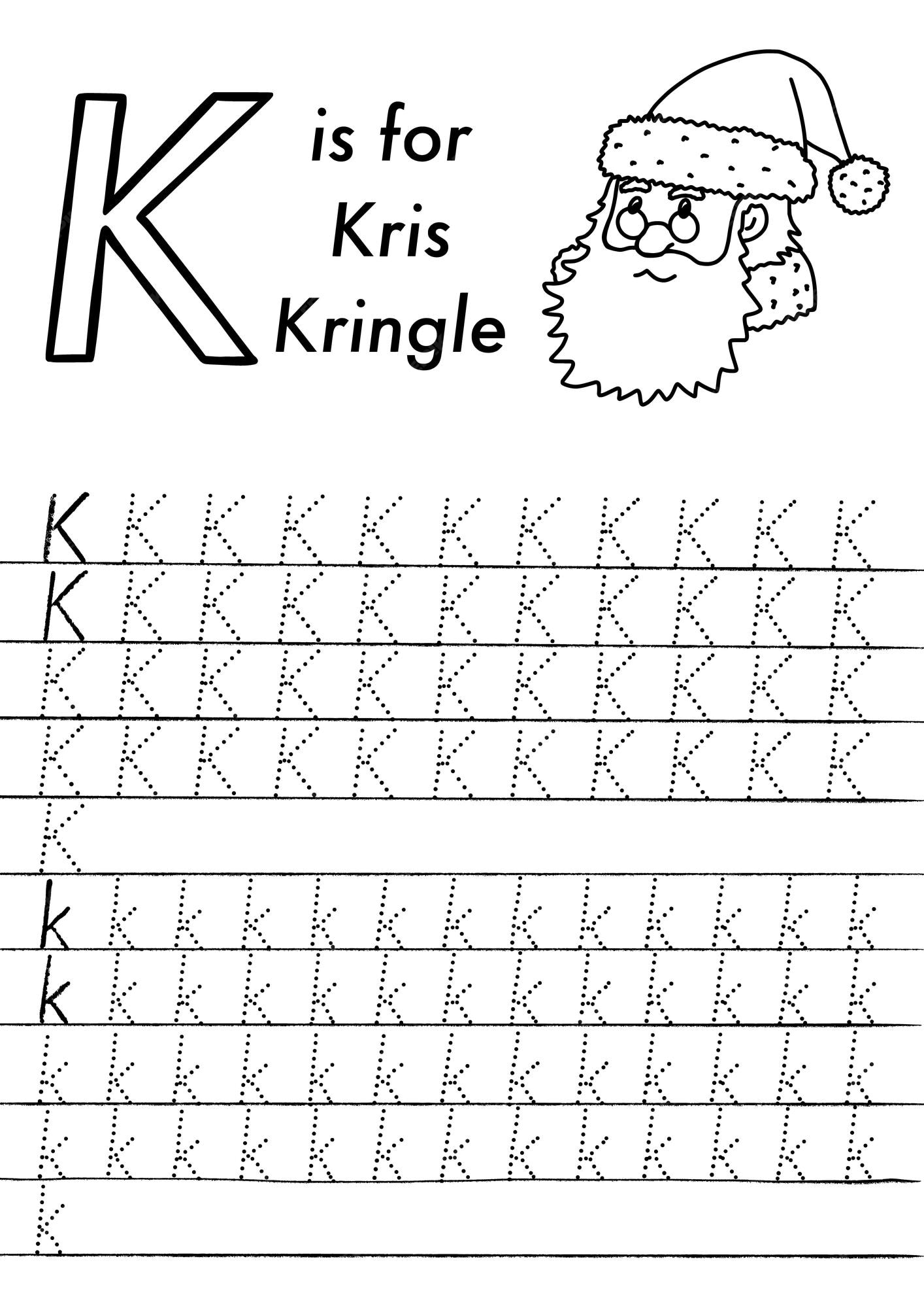 Premium vector christmas and new year preschool abc tracing worksheet simple educational printable game with colouring images and letters kids play and learn pages vector illustration